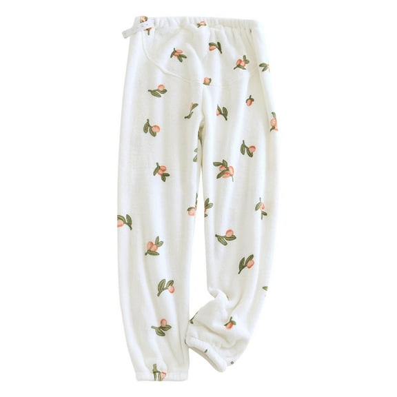 Zwiiyzr Women's Maternity Pants Flannel Plus Size Wide Leg Comfy Palazzo Lounge Pants Stretch Pregnancy Trousers with Pockets B-White