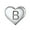 B, variant on Initial Heart Bracelet Charms Bracelets 925 Sterling Silver Chain Bracelets for Women - Letter A