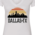 thumbnail image 4 of Inktastic Dallas Texas Skyline Vintage Women's V-Neck T-Shirt, 4 of 5