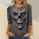 thumbnail image 1 of Pntutb Mujeres Moda Cuello Redondo Estampado Manga Larga Camiseta tops Casual Blusa Suelta tops Pntutb Pntutb-1318, 1 of 5