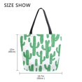 thumbnail image 5 of FORMRS Womens Canvas Tote Bag with Zipper Inner Pocket Shoulder Handbag, Cactus Pattern, 5 of 7