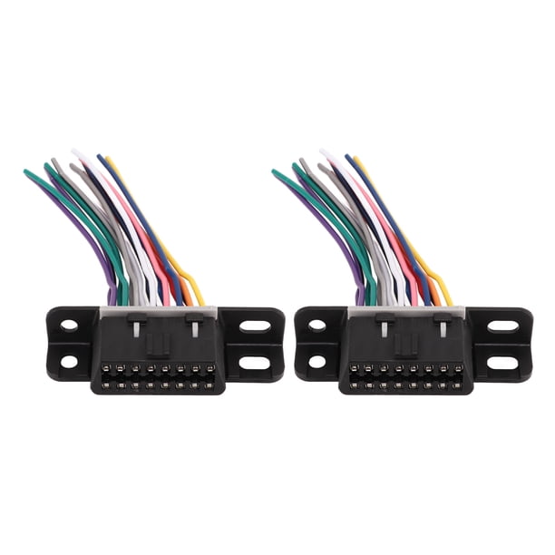 2 conectores hembra OBD2 de 16 pines para diagnóstico de coche, universales, compatibles con la mayoría de los conectores OBD2.