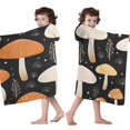 thumbnail image 4 of Colorful Mushroom Plant Black Pattern Hooded Bath Towel，50"x30" for Ages 3 To 12 Kids, Quick Dry Lightweight Soft Microfiber Hood Beach Towel Cover Up for Kids, 4 of 7