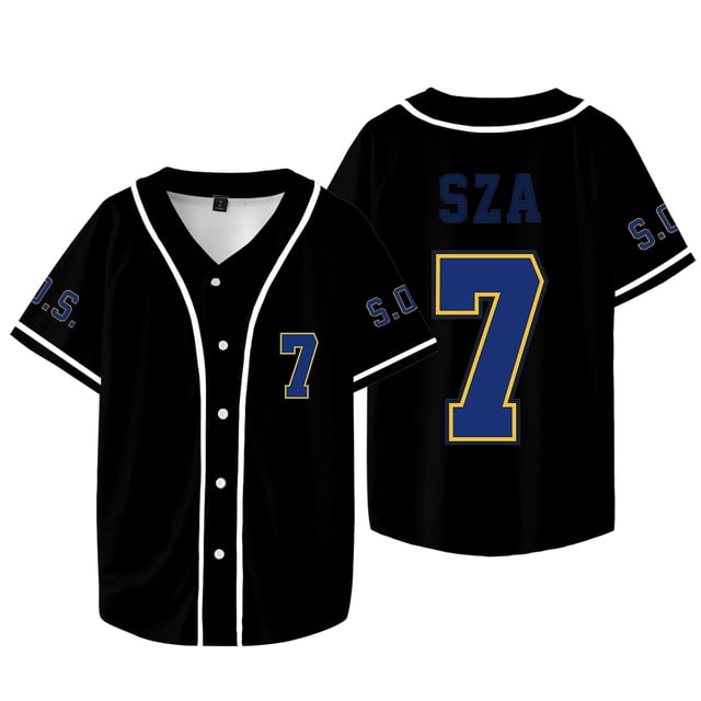 SZA 7 Jersey SOS World Tour Unisex Summer Baseball Tee Concert Merch Casual,XXL,style 1