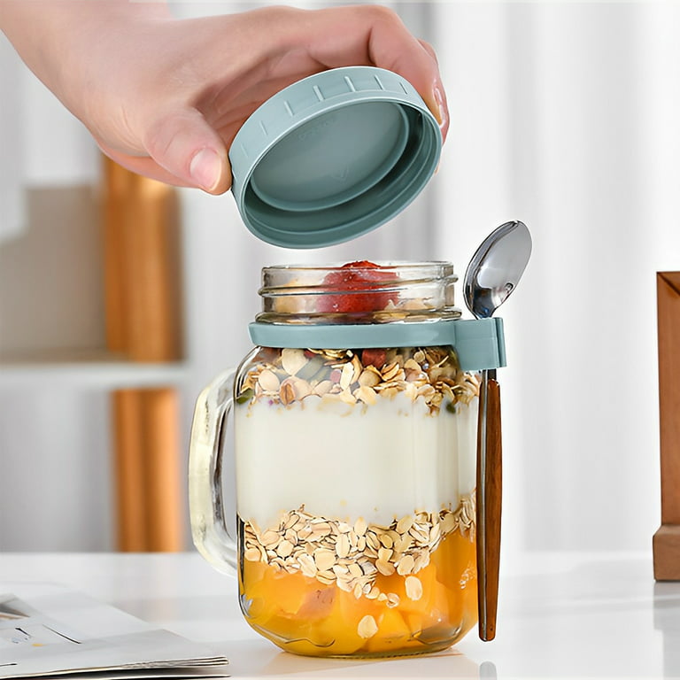 Reusable Overnight Oats Jars Container With Lid And Spoon Oatmeal