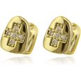 thumbnail image 1 of HAHDAXIA 2 Pcs Iced Out Diamond Teeth Grillz for Hip Hop Grills for Your Teeth Top and Bottom, Rapper Costume Cosplay Teeth Jewelry and Accessories - for Photo Video Shoots, Clubbing, 1 of 2