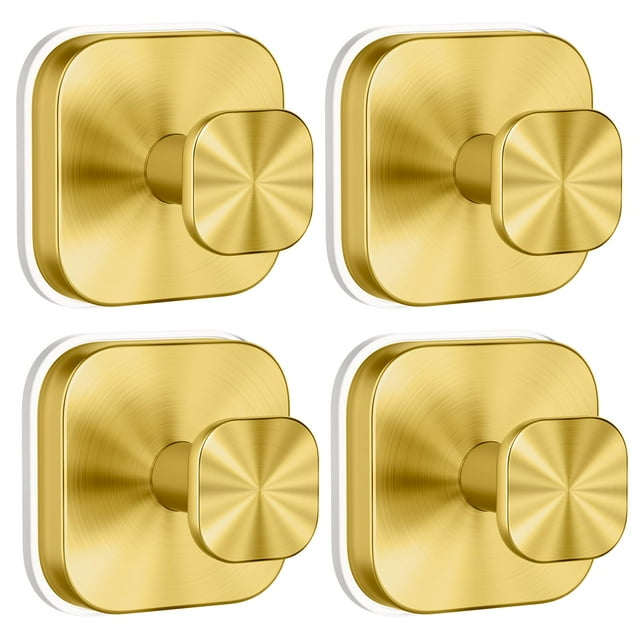 Ganchos con ventosa BKV para ducha, baño y pared, paquete de 4 unidades, dorados