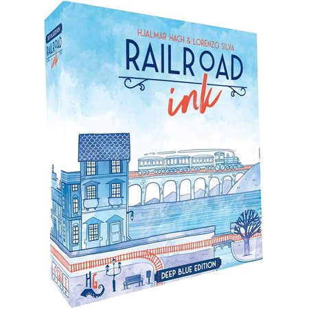 Railroad Ink: Deep Blue Edition - Core Game  Roll & Write  Horrible Guild  Ages 8+  1-6 Players  15-30 Min