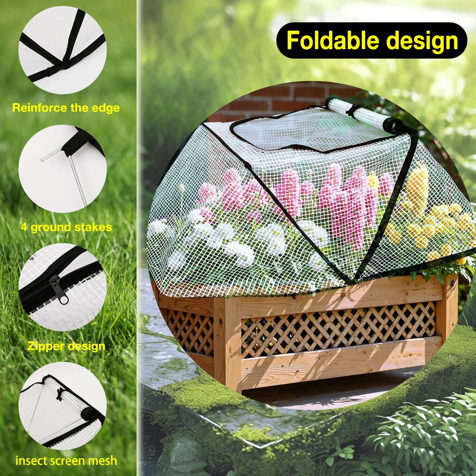 Foldable Greenhouse Cover Enduring Mini Greenhouse with Breathable Mesh Portable Small Hothouse for Garden