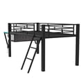 thumbnail image 4 of Gaming mid loft bed with desk, LED, Twin, Black, 4 of 7