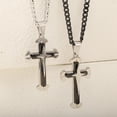 thumbnail image 5 of Hermah Cross Pendant Necklace For Men Stainless Steel 5mm Cuban Chain, 5 of 5