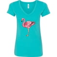 thumbnail image 3 of Inktastic Pink Flamingo Women's V-Neck T-Shirt, 3 of 5