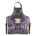 thumbnail image 2 of Kitchen Apron with 2 Pockets Adjustable waterproof Cooking Aprons for Women Men Chef Cute Witch Tombstones Star, 2 of 7