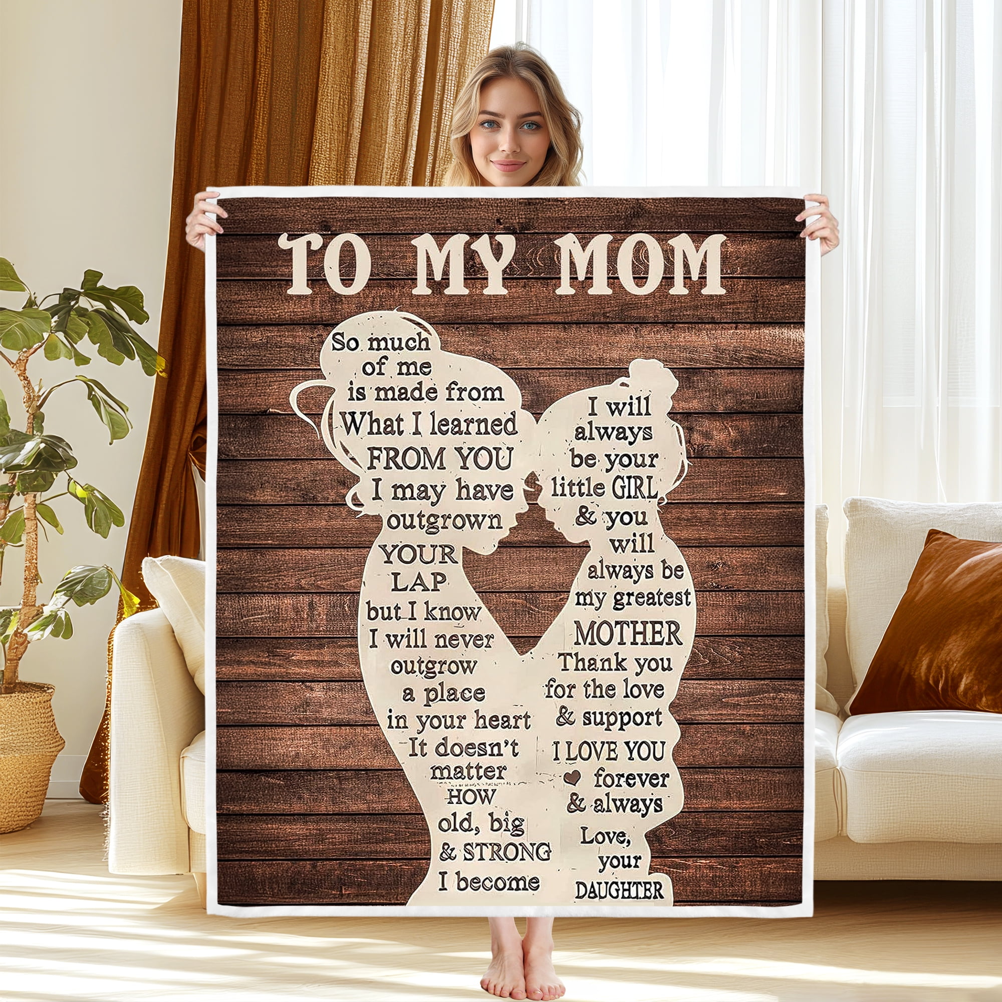 Soft Warm Mom Blanket - Birthday Gift Blanket for Mom Happy Mothers Day Throw Gift for Mother, Wife, Grandma from Daughter, 50"x60"