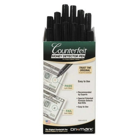 Dri Mark Smart Money Counterfeit Bill Detector Pen, U.S. Currency, 12/Pack, Each