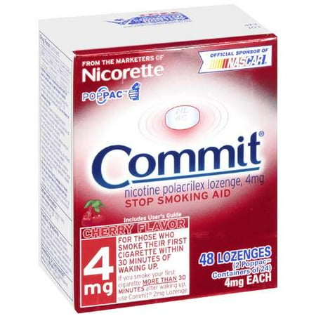 Commit: Cherry Flavor Lozenges 4 Mg Stop Smoking Aid, 48 ct