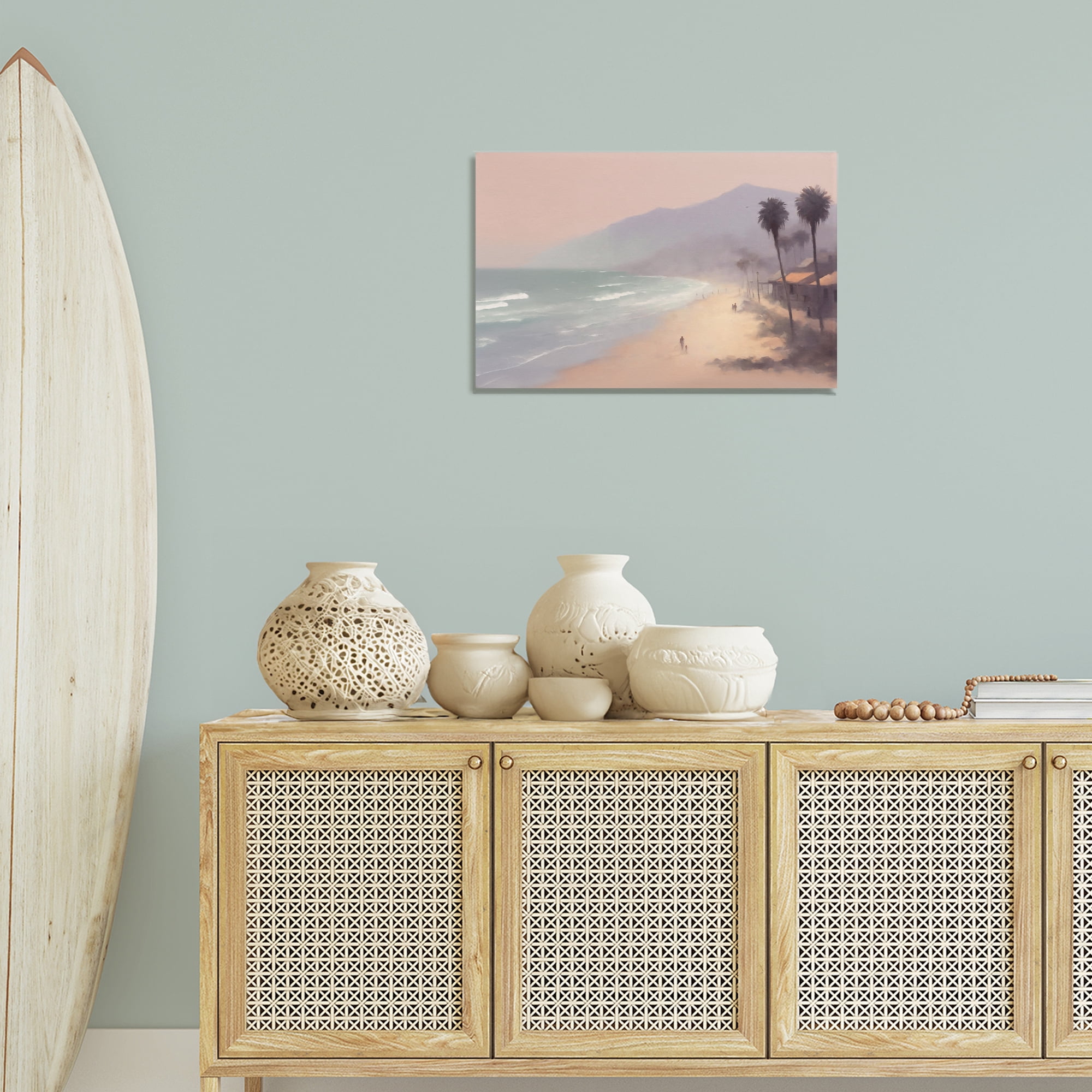 Stupell Industries Beachside Cabins View Landscape & Nature Painting Wrapped Canvas Art Print Wall Art, 24 x 16