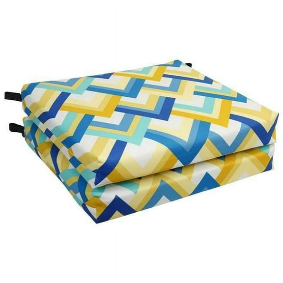 20-inch by 19-inch Patterned Outdoor Chair Cushions (Set of 2) 93454-2CH-OD-184