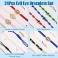 thumbnail image 2 of 24PCS Matching Couple Bracelets Evil Eye Heart Charm Pink Lucky String Bracelets Mexican Braclets Green Rope San Judas Bracelet Virgin Mary Amulet Gift for Women Men, 2 of 12
