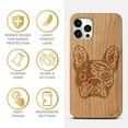 thumbnail image 4 of Case Yard Wooden Case Outside Soft TPU Silicone, Slim Fit Shockproof Wood Protective Phone Cover for Girls Boys Men and Women, Supports Wireless Charging Bulldog Design case for iPhone-12-Pro-Max, 4 of 7