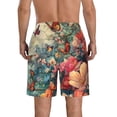 thumbnail image 3 of KLL Butterflies In Blooming Garden Men's Casual Summer Beach Shorts Hawaiian Shorts with Pockets-XX-Large, 3 of 5