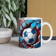 thumbnail image 7 of 3D Soccer Ball Hole In A Wall Coffee Mug | 3D Ceramic Mug | 11 Oz Tea Cup – Unique Gift For Men & Women | White, 7 of 7