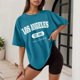 thumbnail image 2 of Camiseta holgada de manga corta y cuello redondo con estampado informal para mujer, 2 of 4