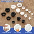 thumbnail image 3 of Grommets de goma de silicona Uxcell, 22 piezas 11/16"(17mm) Agujero de perforación, 9/16 pulgadas(14mm) Diámetro interior. Tapón de goma para cableado de sistema de riego cortafuegos, Blanco, 0.33" H, 3 of 5