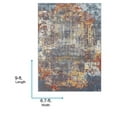 thumbnail image 5 of Livabliss Area Rugs for Living Room, 7x9 Ankara Modern Blue Rug, Bedroom Dining Room Home Decor Stain Resistant Carpet (6'7" x 9'), 5 of 8