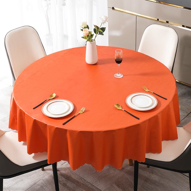 W1TR2024 Nappe de Nouvel An Rouge Imperméable Anti-Huile Anti-Brûlure Jetable pour table Ronde d'Hôtel