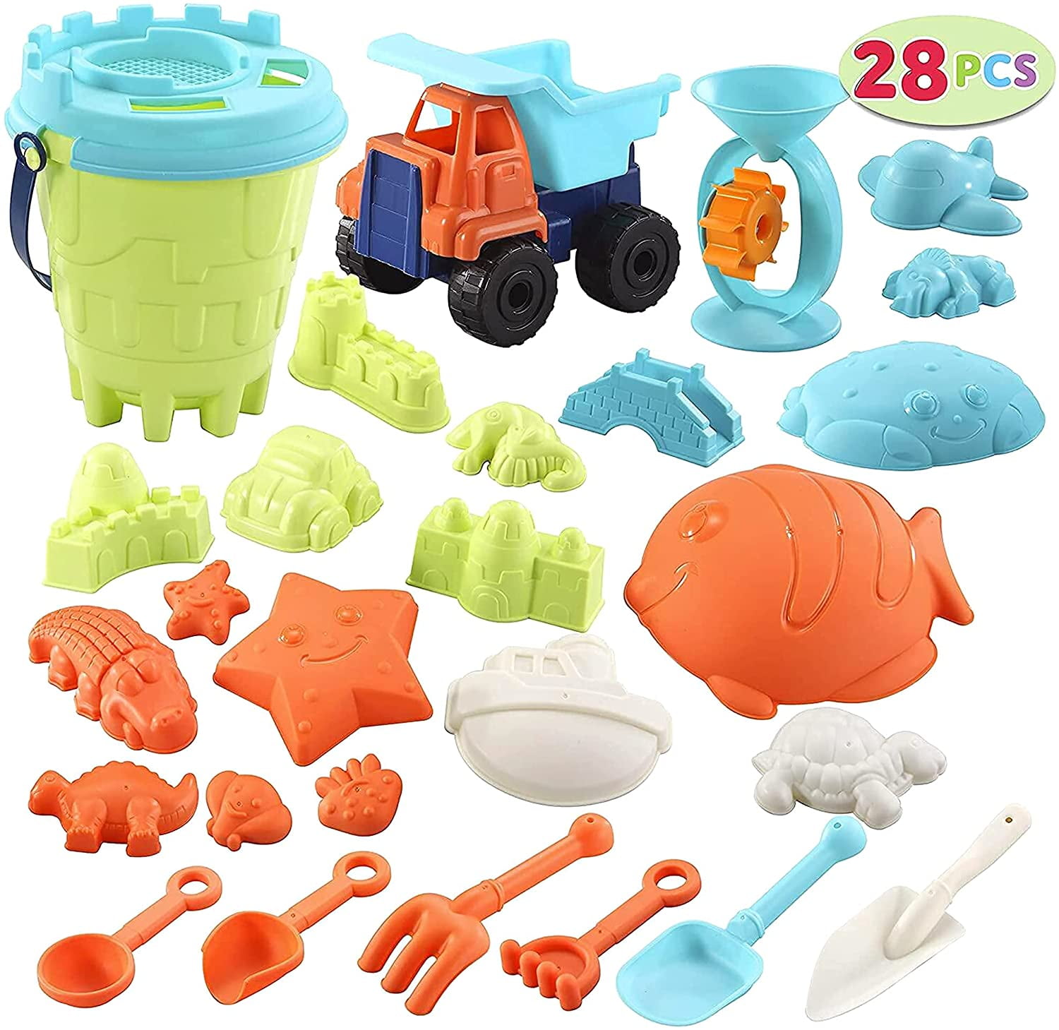 Details about   JOYIN 18 Pcs Beach Sand Toys Set with Mesh Bag Ice Cream for Kids,... 