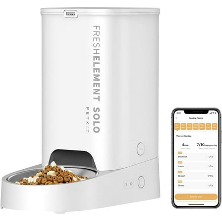 PETKIT Automatic Pet Feeder 3L WiFi Cat Dog Feeder Schedule Feeding Pet Food Dispenser for Cats and Dogs with Stainless Steel Bowl Up to 10 Meals per Day