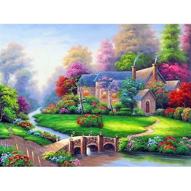 Diamond Painting (DE2146) Hermoso Campo Dibujo Cuadrado Rhinestone 50x70cm FLhrweasw Nuevo