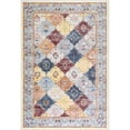 thumbnail image 3 of Wondo Moroccan Vintage Trellis Area Rug - Machine Washable Non-Slip Low-Profile 4x6 Floor Carpet for Living Room, Bedroom, Dining Room, Office & Nursery, Blue and Orange, 3 of 9