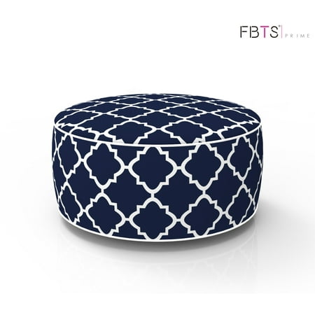 Fbts Prime Outdoor Inflatable Ottoman Navy Round Patio Foot Stools