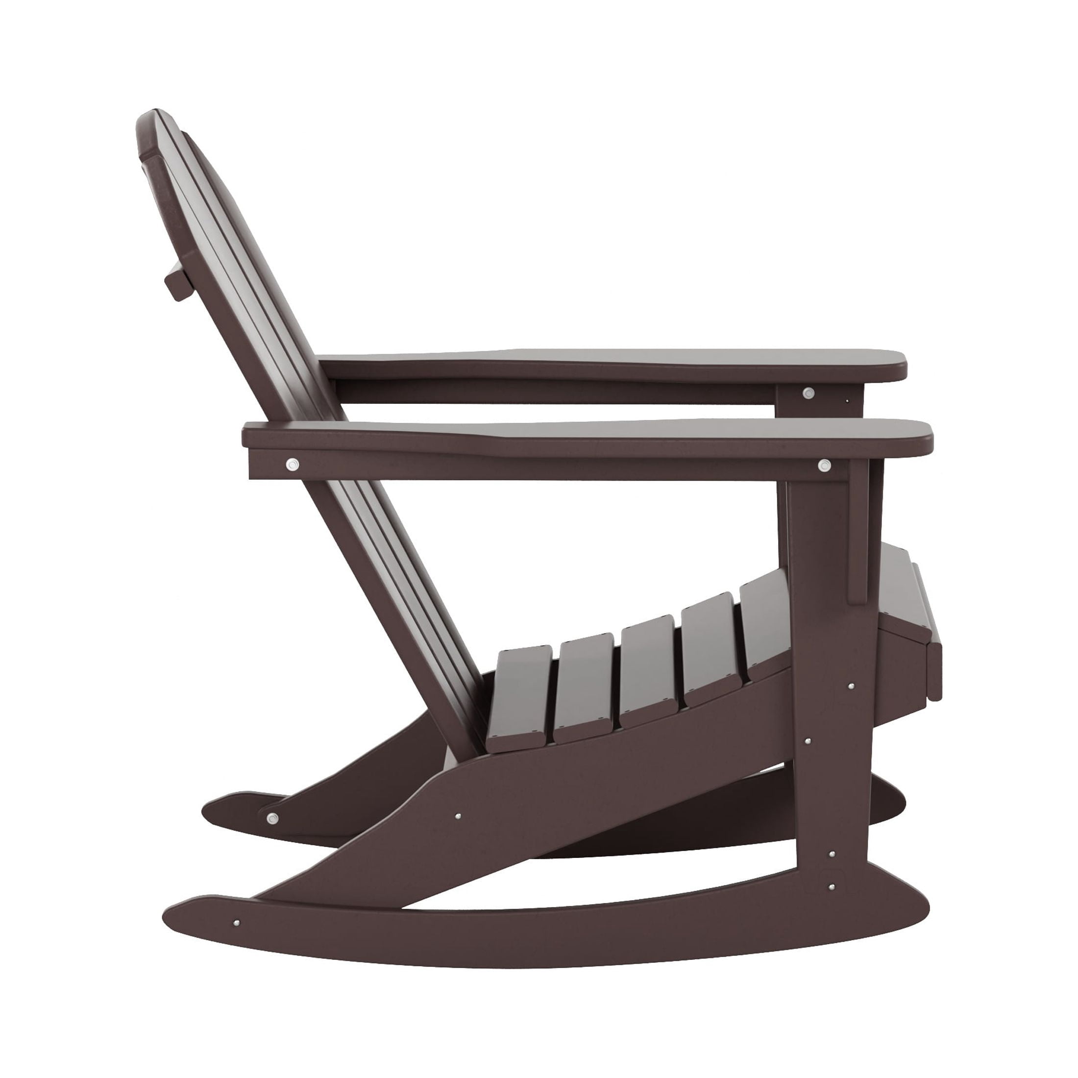 WestinTrends Malibu Outdoor Patio Porch Rocking Adirondack Chair (Set of 4), Dark Brown