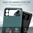 thumbnail image 3 of Compatible Samsung Galaxy Z Flip 4 Case with Camera Screen Protector& Card Holder,Protective PU Leather +PC Card Slot Flip Case for Samsung Galaxy Z Flip 4 5G Phone Case Wallet Women Girls Green, 3 of 13