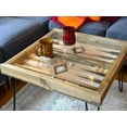 thumbnail image 2 of Rustic Backgammon Coffee Table with removable glass top - 25x25", 2 of 7