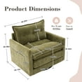 thumbnail image 6 of Chenille Swivel Accent Chairs, Mid Century Modern Barrel Chair with Side Pockets, Armchair Single Sofa Chair for Living Room, Bedroom, Olive Green, 6 of 9