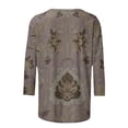 thumbnail image 5 of Fengqque Women's 3/4 Length Sleeve Tops Summer Printed Dressy Casual Tunic Blouses Shirts for Women Gray XXL(XXL), 5 of 5