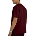 thumbnail image 7 of ZCFZJW Scrub Top for Men - Stretch V-Neck Scrubs with Pockets, Short Sleeve Anti-Wrinkle Scrubs for Men,Men's Overalls Uniform for Nurse Dentist Vets Team Wine XL, 7 of 7