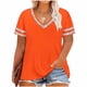 thumbnail image 3 of TaTaai Womens Plus Size Summer Casual Loose V Neck Color Block Short Sleeve Tee Tops Fashion Soft Lightweight Comfy Basic T Shirts for Daily Wear Gift, 3 of 5