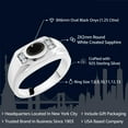 thumbnail image 2 of Gem Stone King Men's 925 Sterling Silver Black Onyx and White Created Sapphire Ring (1.25 Cttw, Gemstone December Birthstone, Oval 8X6MM,, Size 12), 2 of 4