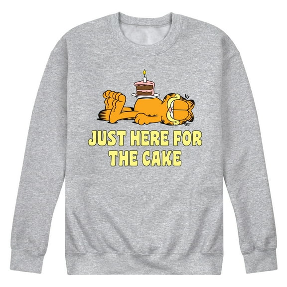 Garfield - Just Here For Cake - Men's Crew Neck Fleece Pullover