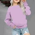 thumbnail image 2 of Gubotare Girls Oversized Sweatshirt Toddler Girl's Crewneck Pullover Sweatshirt Kid Girl Autumn Outfits Pullover Preppy Sweatshirt Size 6T 7T (Purple,6-7 Years), 2 of 5