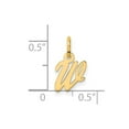 thumbnail image 2 of 14k Solid Yellow Gold Small Script Letter W Initial Charm 15mm Long 0.35mm Thick Pendant Necklace for Women, 2 of 2