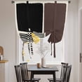 thumbnail image 3 of Brown Black Tie Up Curtains 45 Inches Long, Kitchen Window Curtains Over Sink, Modern Abstract Art Farmhouse Striped Small Window Curtains Shade Balloon Curtains Valances for Bedroom/Cafe 34"x45", 3 of 8