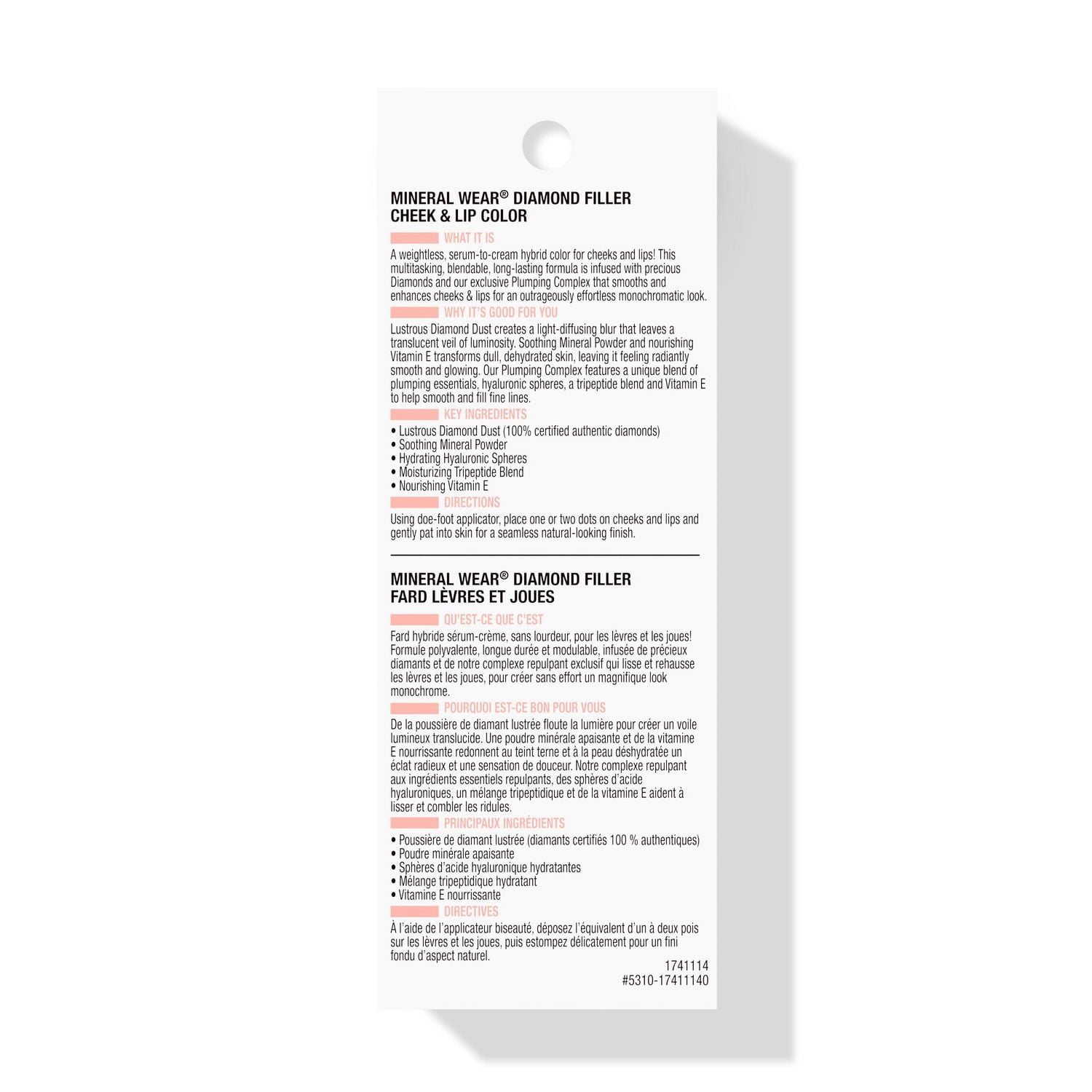 Mineral Wear® Diamond Filler Colorant pour Joues et Lèvres - Rose Éclatant Teint pour les joues et les lèvres