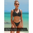 thumbnail image 2 of RELLECIGA Women's V Neck Bikini Top Criss Cross Cutout Bathing Suits, 2 of 12