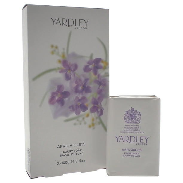 Yardley London April Violets Luxury Bar Soap Set by Yardley London for Women 3 x 3.5 oz Soap